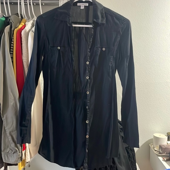 James Peres navy shirt dress size 1 - Picture 1 of 5